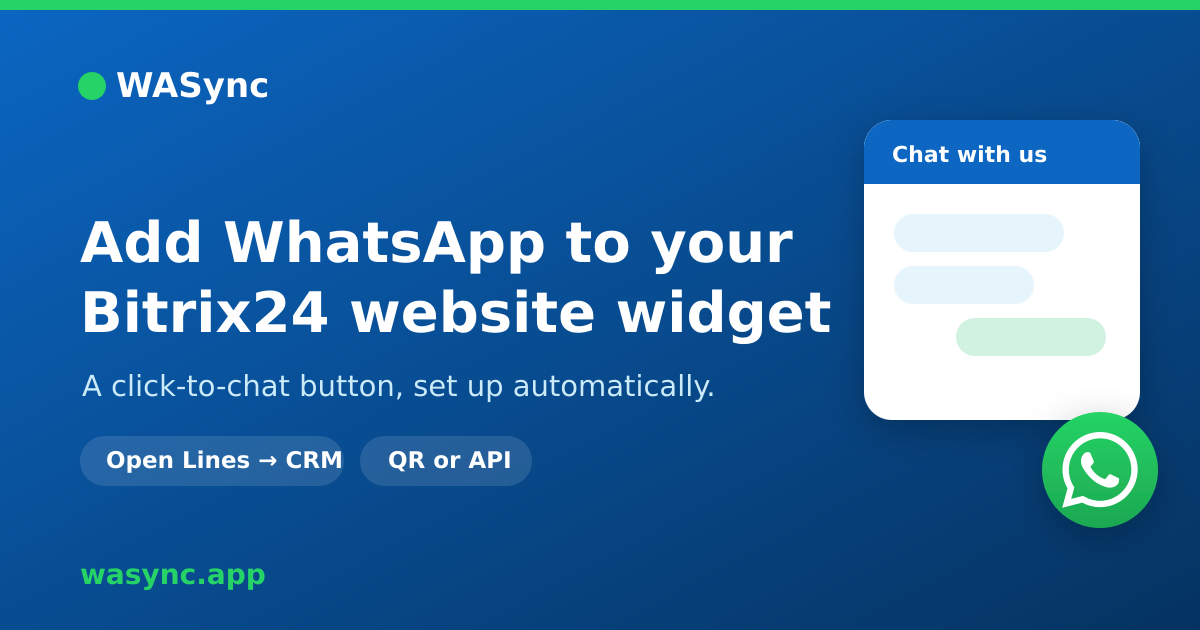 Add WhatsApp to Your Bitrix24 Website Widget