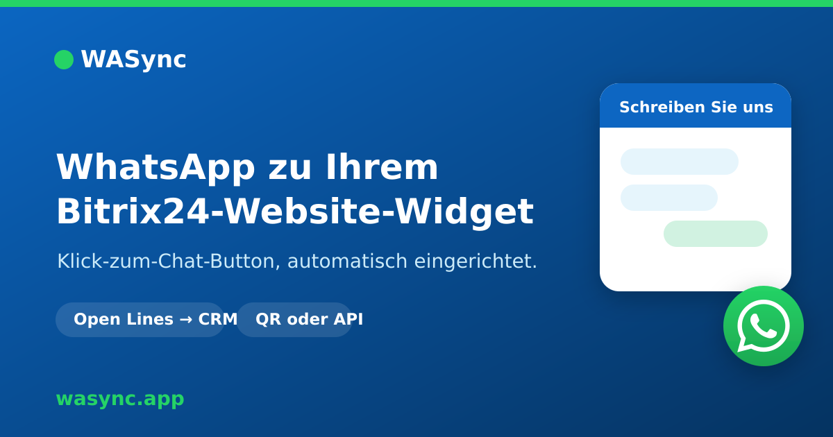 WhatsApp zu Ihrem Bitrix24 Website-Widget hinzufügen