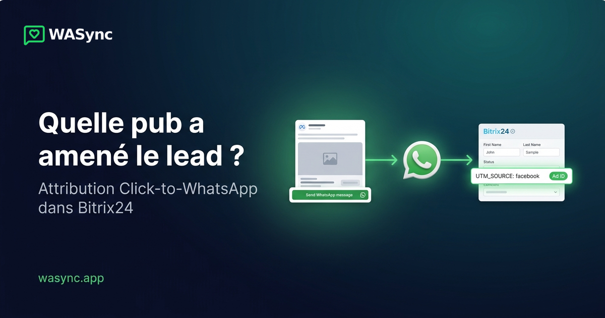 Attribution Click-to-WhatsApp dans Bitrix24 : sachez de quelle publicité vient chaque lead